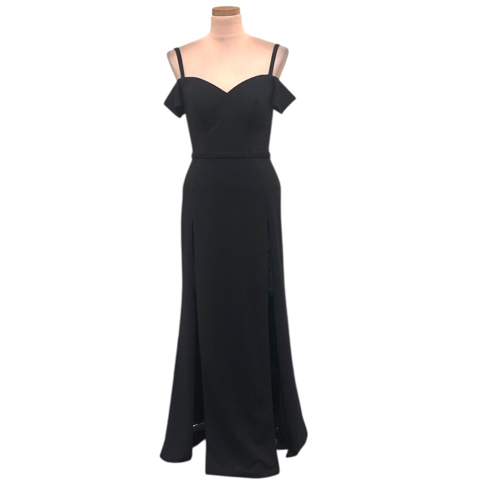 La Femme Maxi Dress Size 6 Black Lace